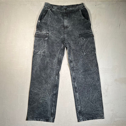 Vale Acid Black Cargo Work Pants Size 32 NEW x17725