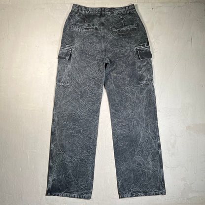 Vale Acid Black Cargo Work Pants Size 32 NEW x17725