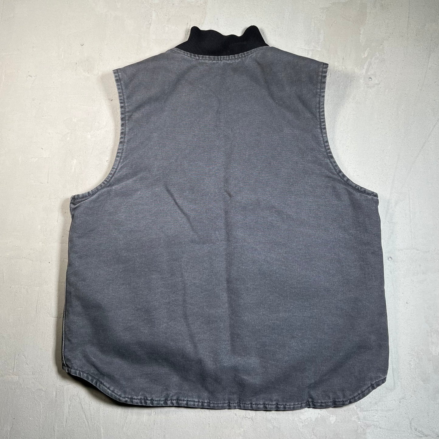 Y2K Carhartt Washed Black Workwear Vest Size Large USED v19638