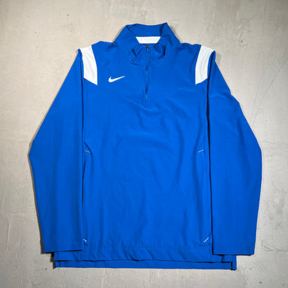 Nike Quater Zip Blue Nylon Jacket Size Medium USED v19646