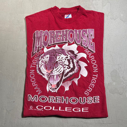 1994 Morehouse College Tiger Maroon Tee Size Large USED v19639