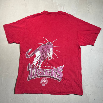 1994 Morehouse College Tiger Maroon Tee Size Large USED v19639
