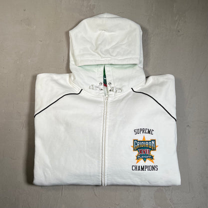 Supreme Playoffs Zip Up White/Green Hoodie Size XXL USED x17765