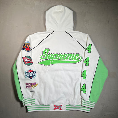 Supreme Playoffs Zip Up White/Green Hoodie Size XXL USED x17765