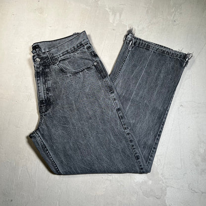 Y2K Rocawear Back Pocket Stitch Black Denim Jeans Size 36 USED v19615