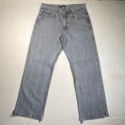Y2K Rocawear Back Pocket Stitch Black Denim Jeans Size 36 USED v19615