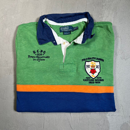 Y2K Polo Ralph Lauren "Eastern Division" Green Rugby Longsleeve Size XL USED v19614