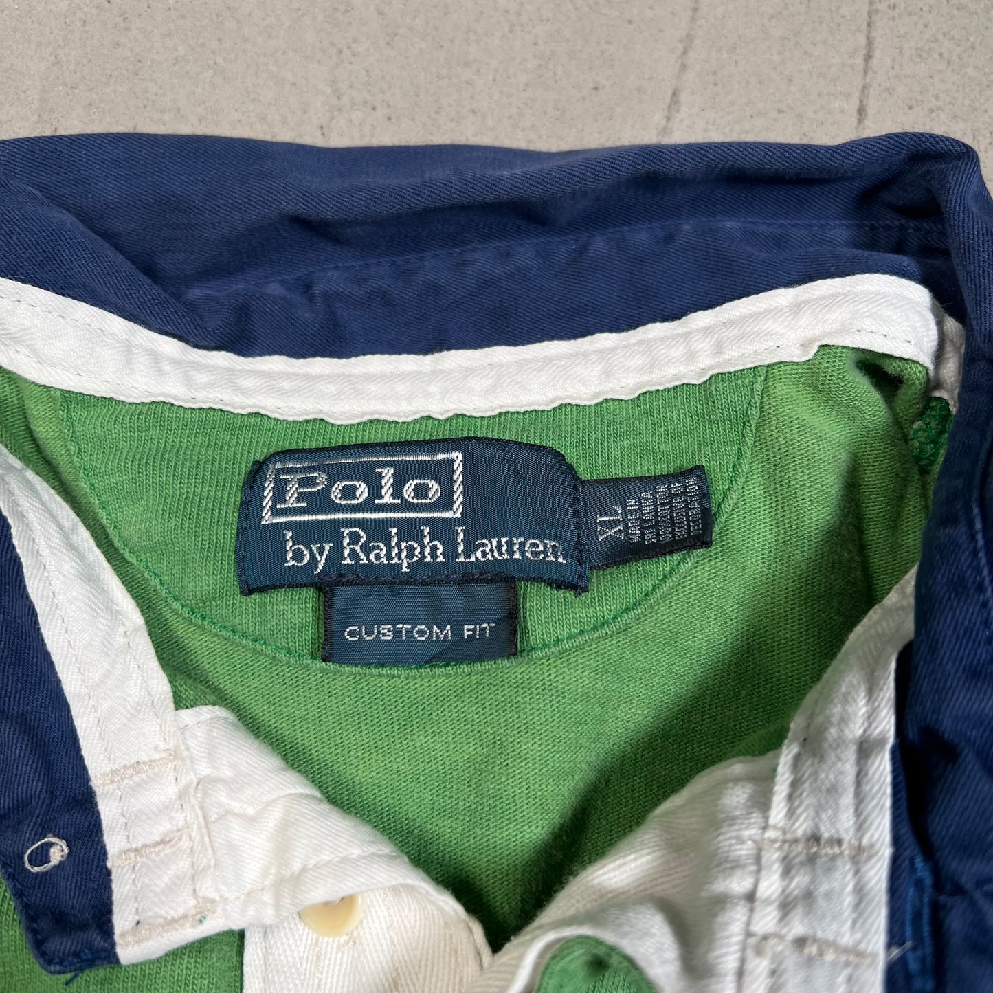 Y2K Polo Ralph Lauren "Eastern Division" Green Rugby Longsleeve Size XL USED v19614