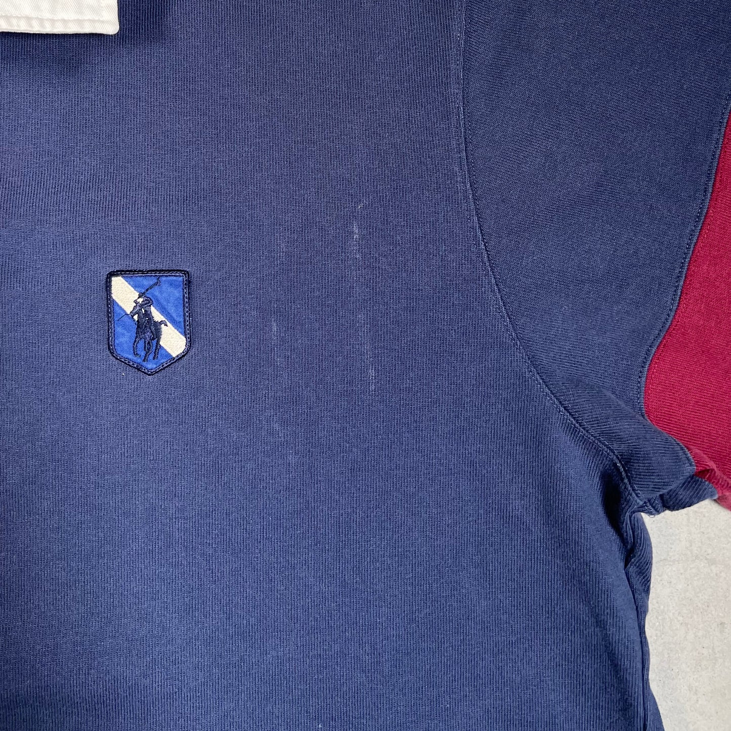 1997 Polo Ralph Lauren Appliqued Navy Rugby Longsleeve Size XL USED v19613