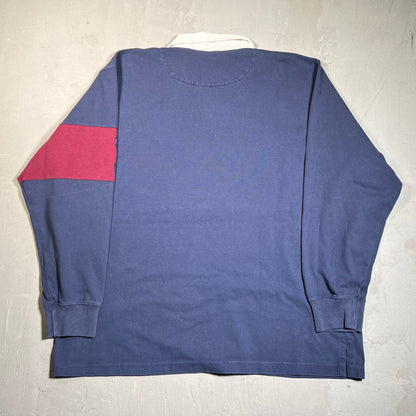 1997 Polo Ralph Lauren Appliqued Navy Rugby Longsleeve Size XL USED v19613