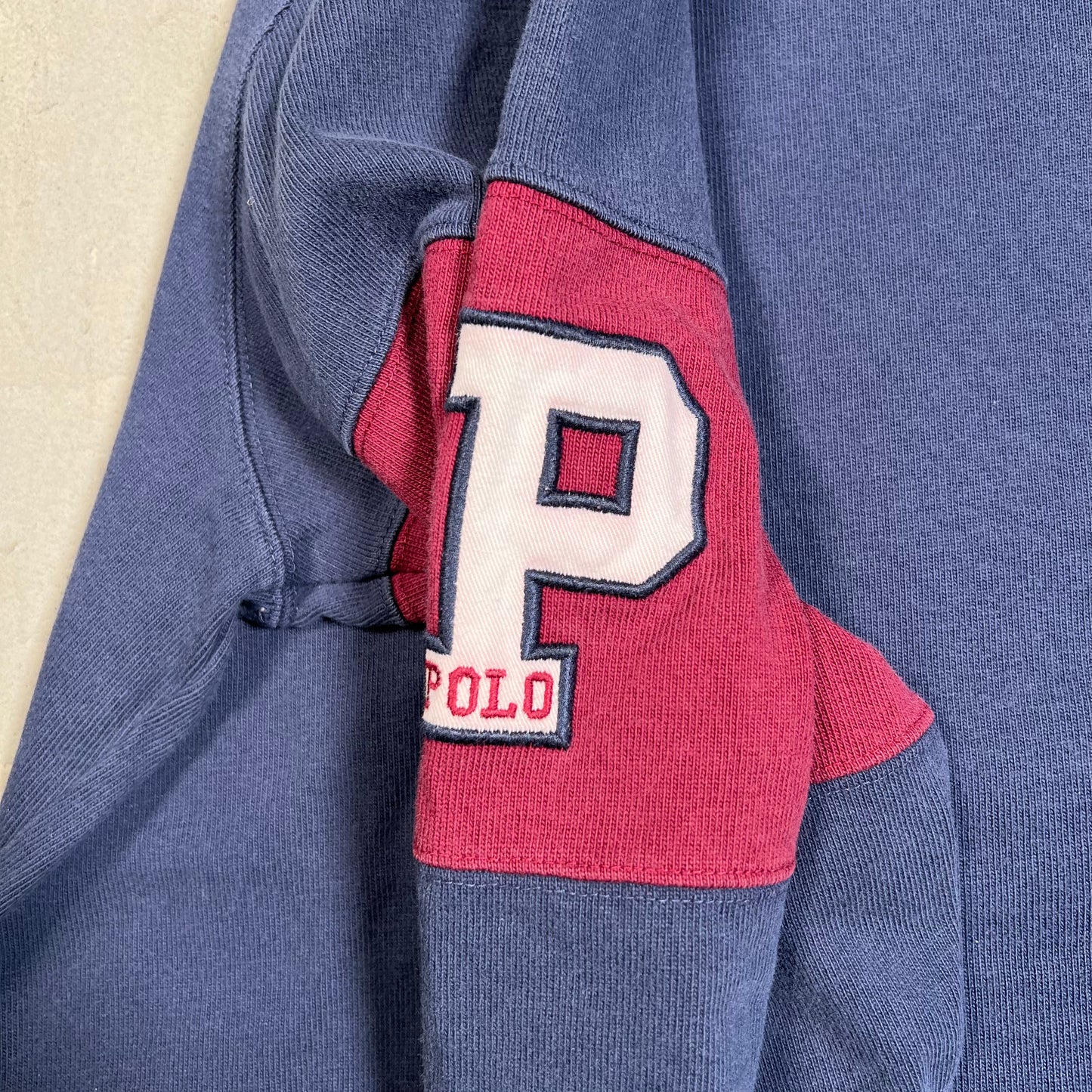 1997 Polo Ralph Lauren Appliqued Navy Rugby Longsleeve Size XL USED v19613