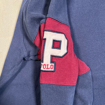 1997 Polo Ralph Lauren Appliqued Navy Rugby Longsleeve Size XL USED v19613
