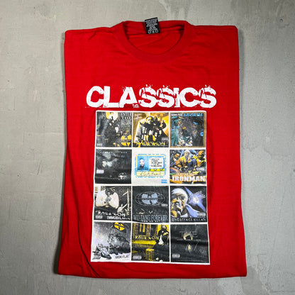 Y2K Wu Tang "Classics" Red Tee Size XL USED v19616