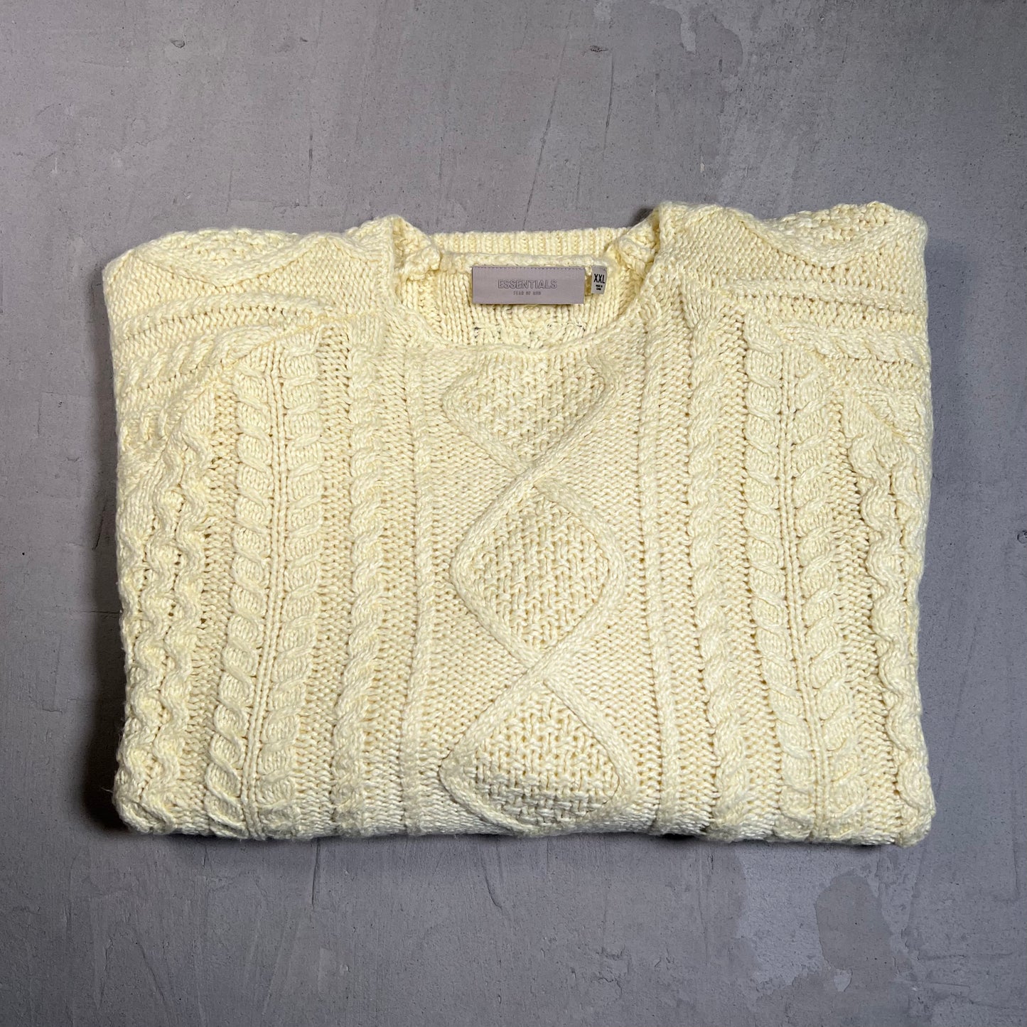 Fear of God FOG Essentials Yellow Knit Sweater Size XXL USED x17700