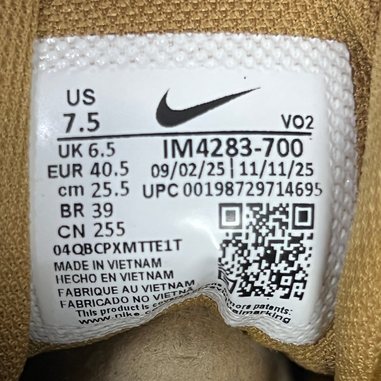 Nike SB Air Max 2 CB 94 Low Supreme Metallic Gold (2026) Size 7.5 NEW s23092