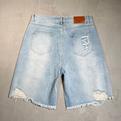 Aelfric Eden Blue Rhinestone Denim Jhort Shorts Size 34 USED x17695