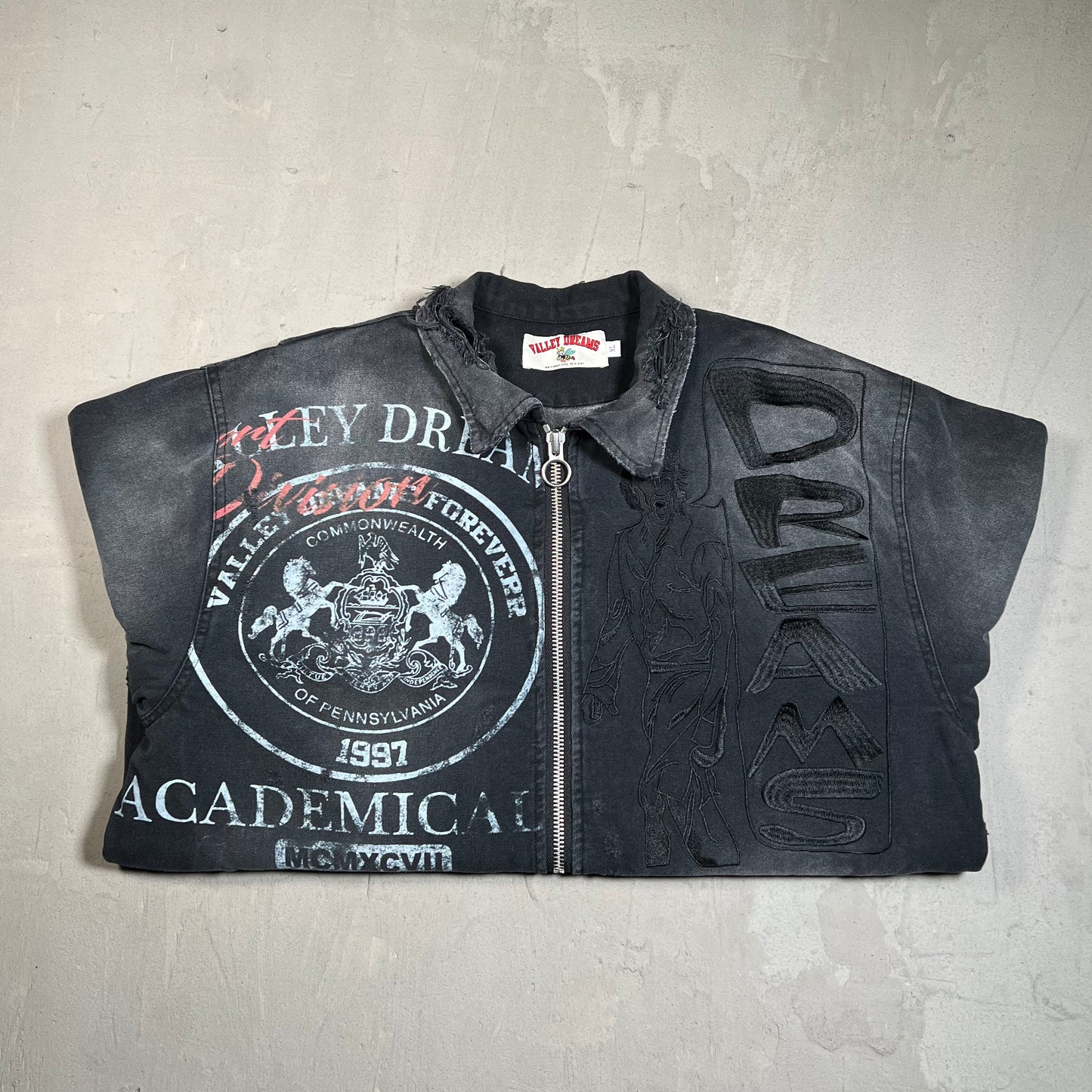 Vale Forever Destruction Workwear Black Jacket Size XL USED x17964