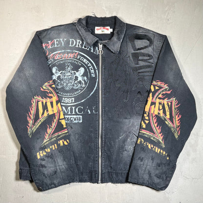 Vale Forever Destruction Workwear Black Jacket Size XL USED x17964