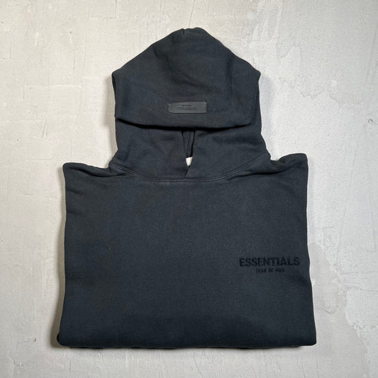 Essentials Fear of God FOG Black Logo Hoodie Size Medium USED x17746