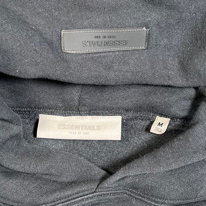 Essentials Fear of God FOG Black Logo Hoodie Size Medium USED x17746