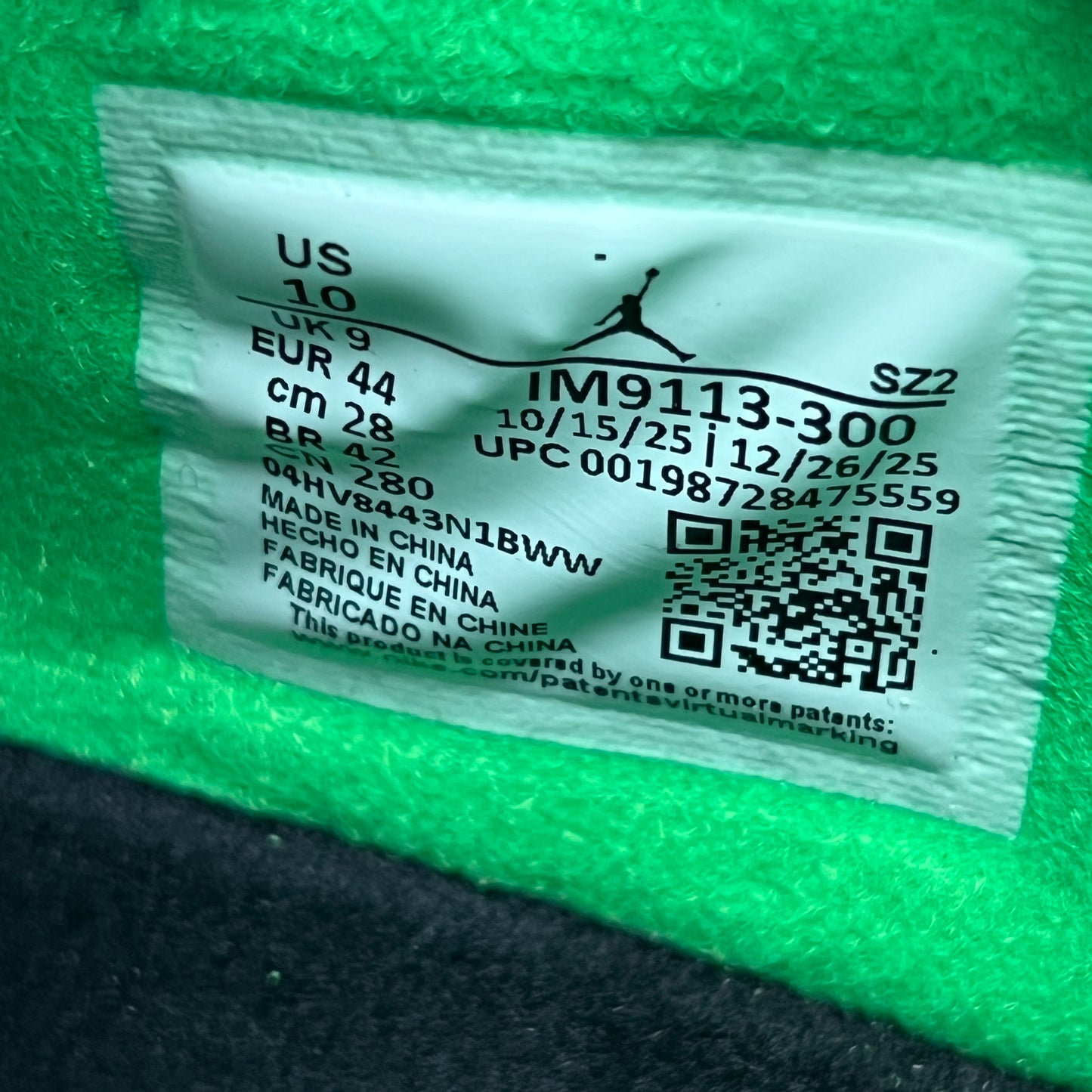 Jordan CJ1 T-Rexx Travis Scott Green Spark (2026) Size 10 NEW s23182