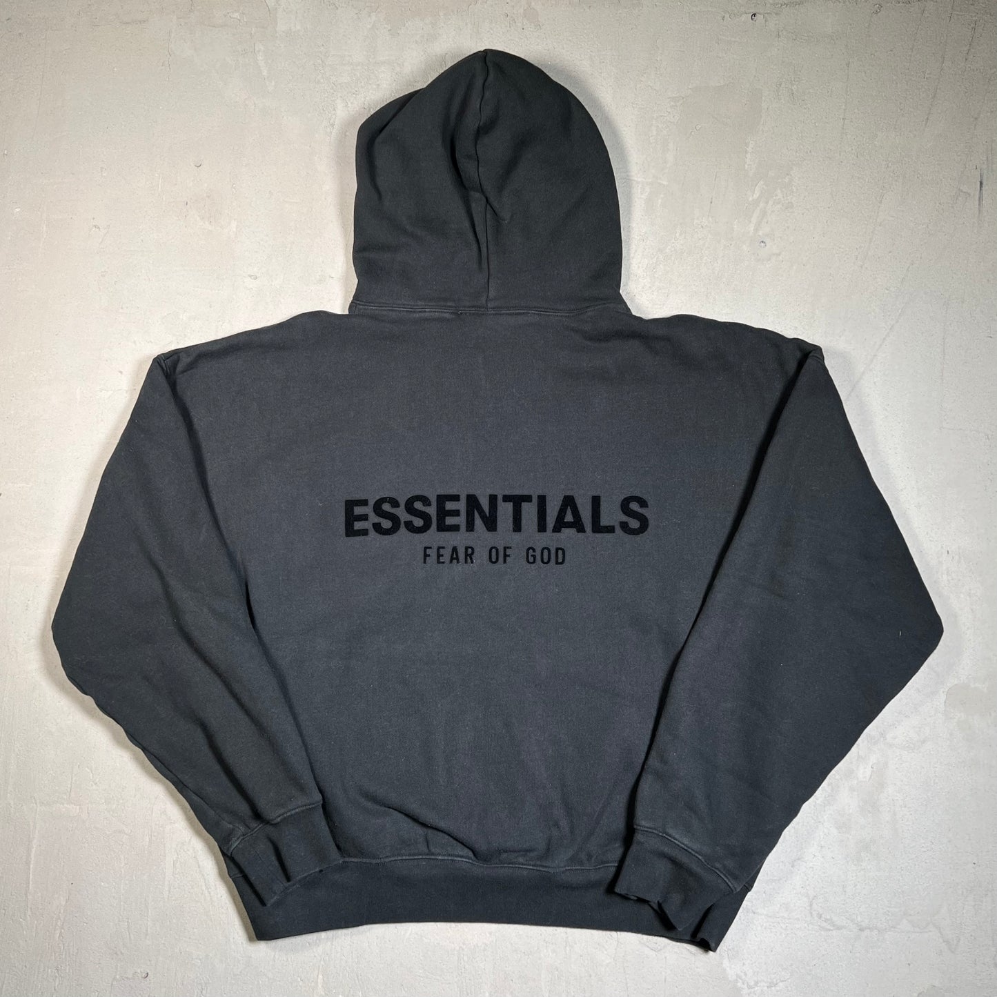 Essentials Fear of God FOG Black Logo Hoodie Size Medium USED x17746
