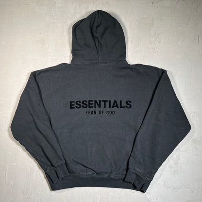 Essentials Fear of God FOG Black Logo Hoodie Size Medium USED x17746