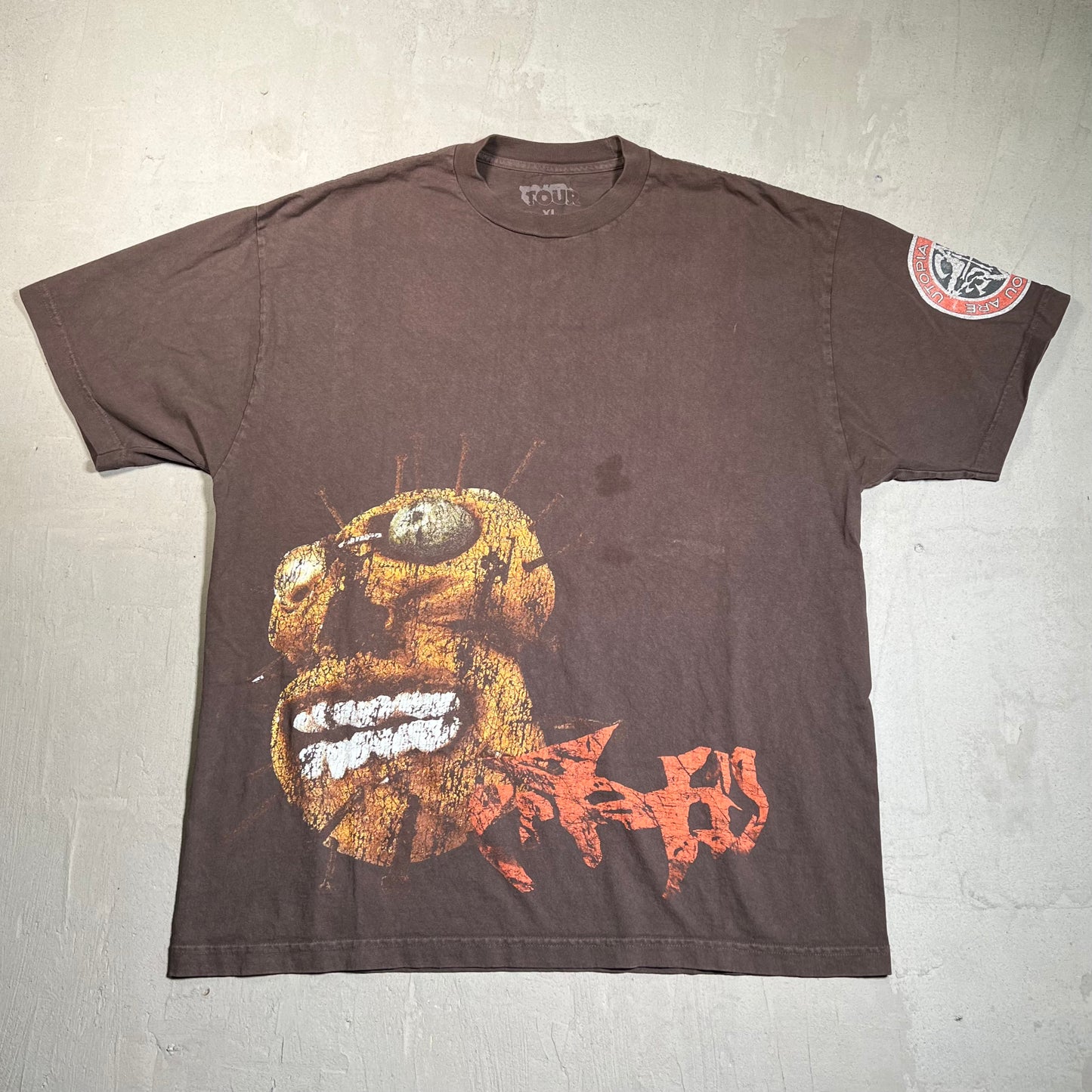Travis Scott Utopia "Wherever you Are" Brown Tee Size XL USED x17684