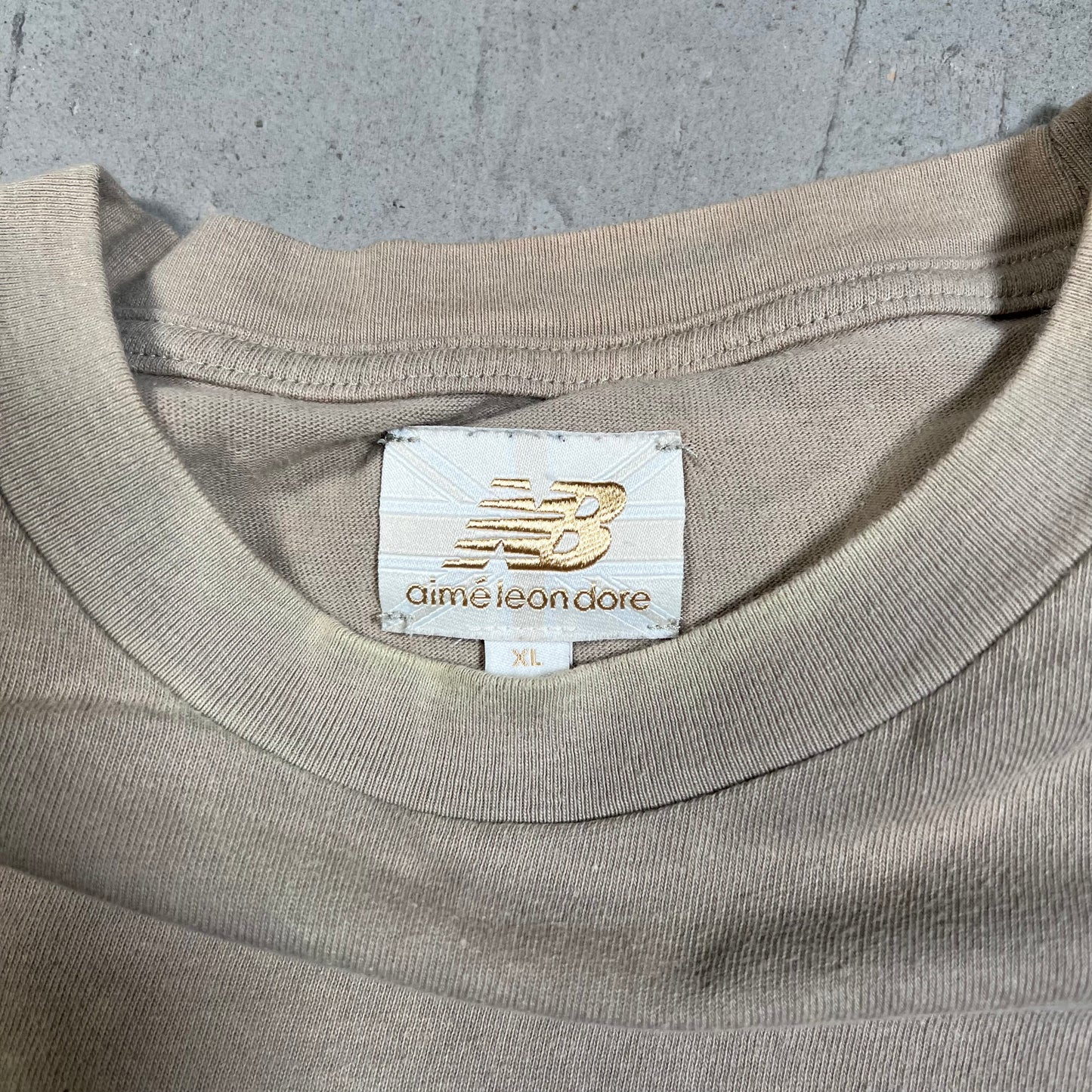 Aime Leon Dore New Balance 991 Crest Tan Tee Size XL USED x17691