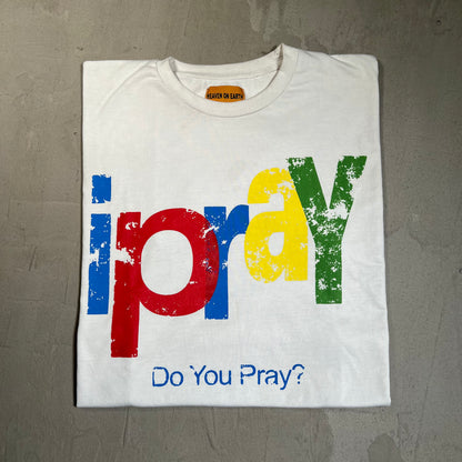 Heavon on Earth IPray White Tee Size Medium USED x17761