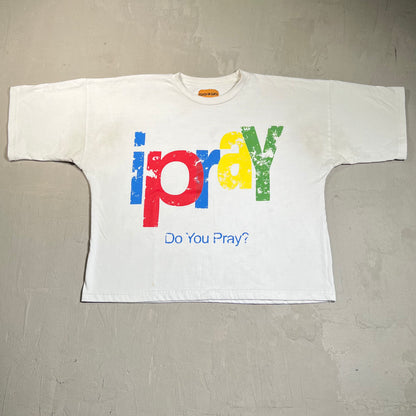 Heavon on Earth IPray White Tee Size Medium USED x17761