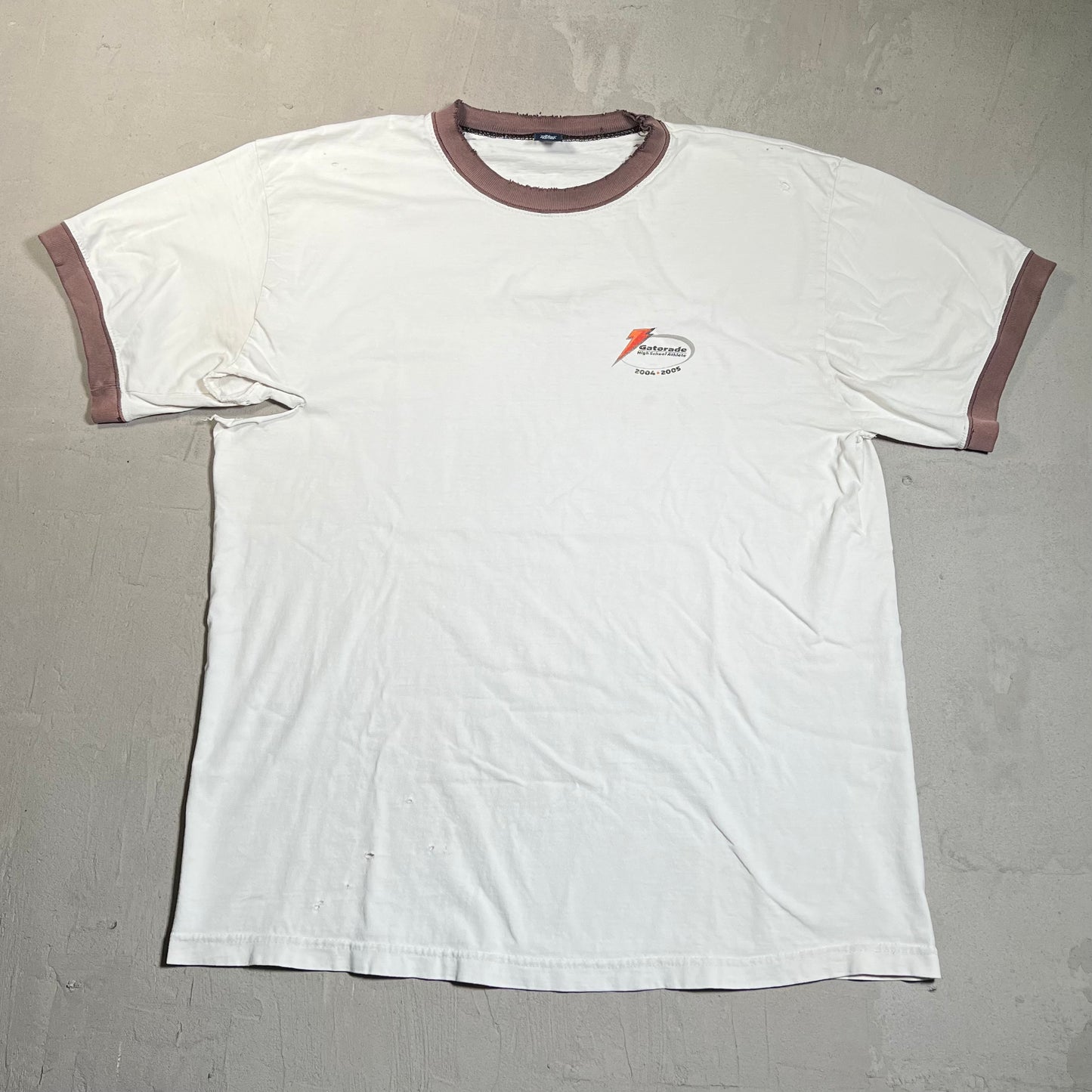 2004 Gatorade High School Athletics Ringer Tee White Size XL USED v19602