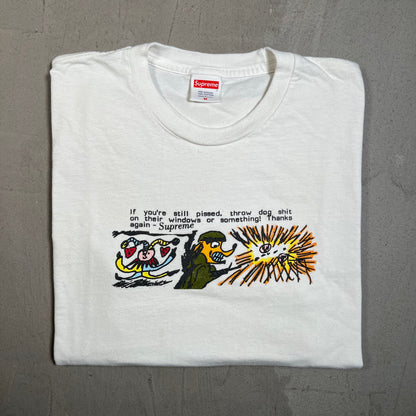 Supreme Dog Shit (2017) White Tee Size Medium USED x17634