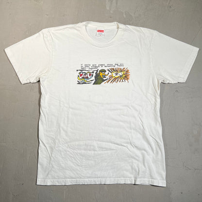Supreme Dog Shit (2017) White Tee Size Medium USED x17634
