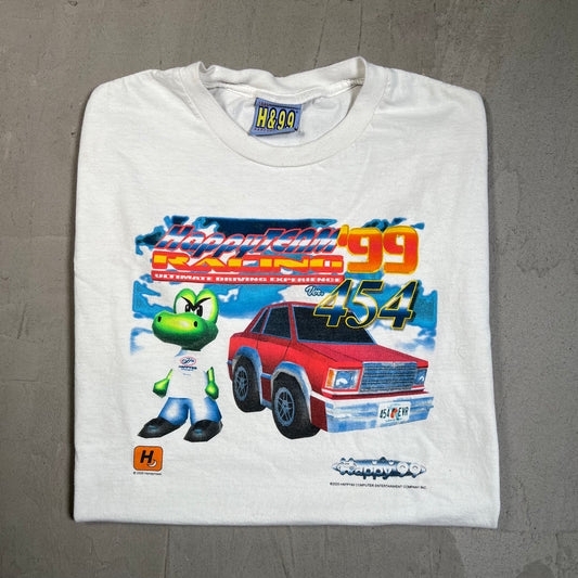 2025 HappyTeam 99 Racing White Tee Size Large USED v19471
