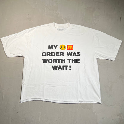 Mcdonalds CPFM Worth The Wait White Cropped Tee Size XL USED x17534