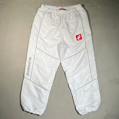 Supreme Reflective Piping White Trackpants Size Large USED x17751