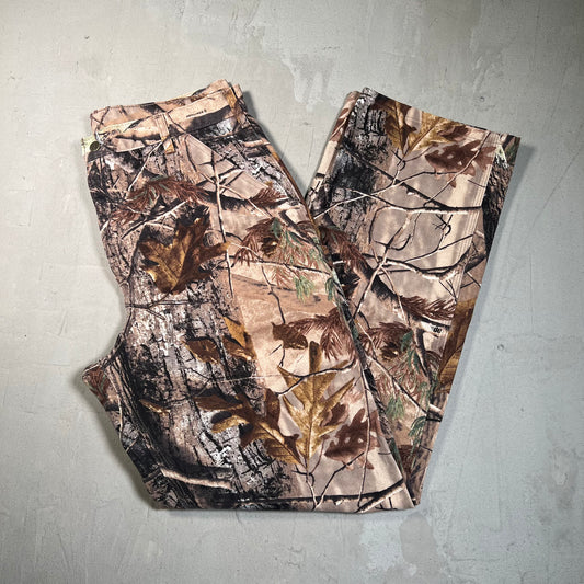 Carhartt RealTree Woodland Camo Workwear Pants Size 36x34 USED v19660