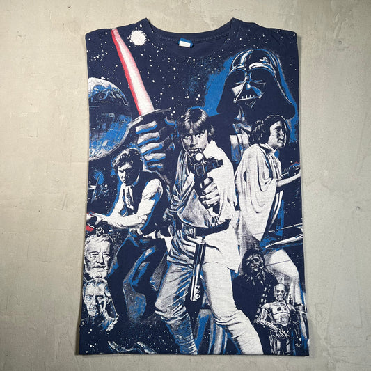 Y2K Star Wars Navy AOP Size XXL USED v19656