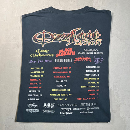 2004 Ozzfest Black Tour Tee Size XXL USED v19658
