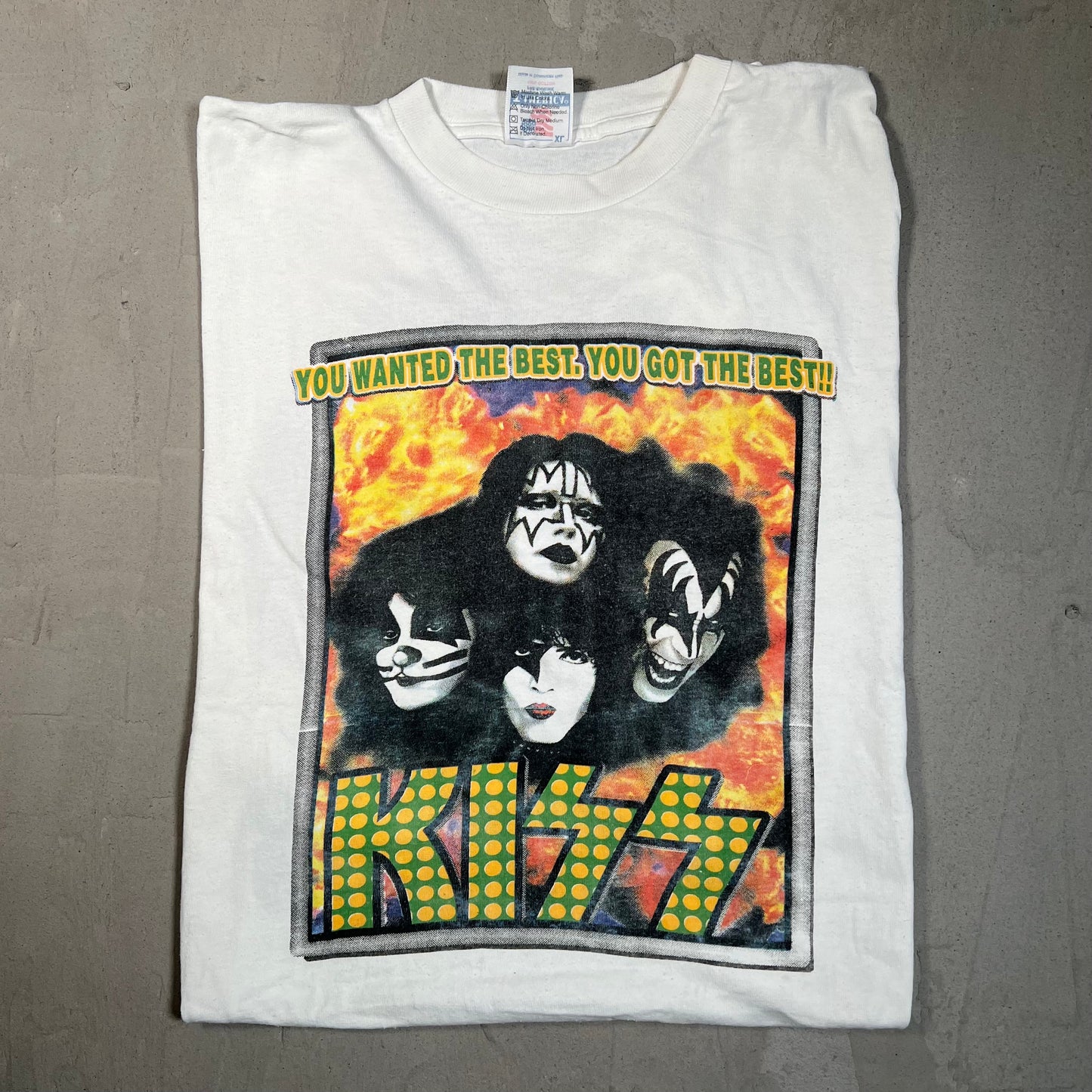 1996 Kiss "You Wanted the Best" White Tour Tee Size XL USED v19538