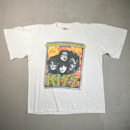 1996 Kiss "You Wanted the Best" White Tour Tee Size XL USED v19538