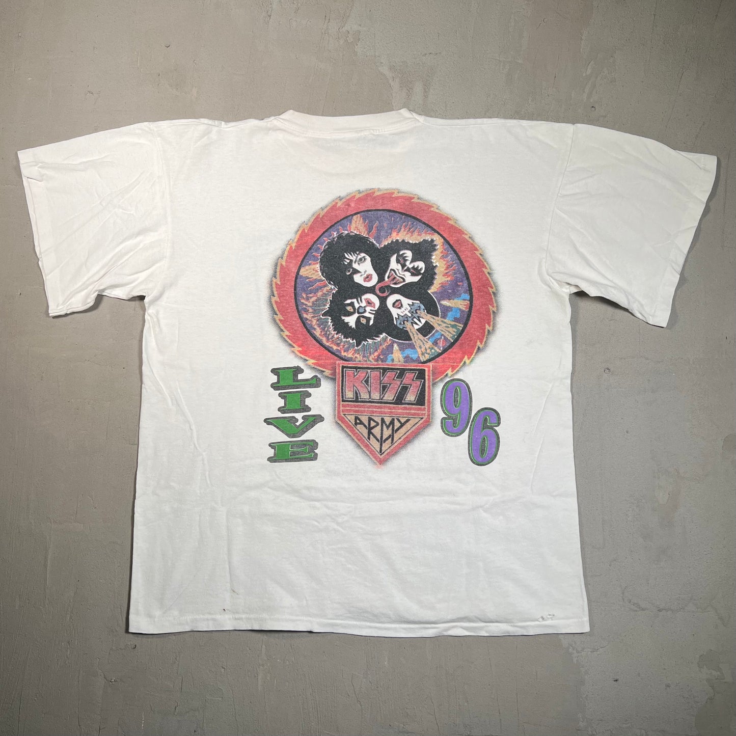 1996 Kiss "You Wanted the Best" White Tour Tee Size XL USED v19538