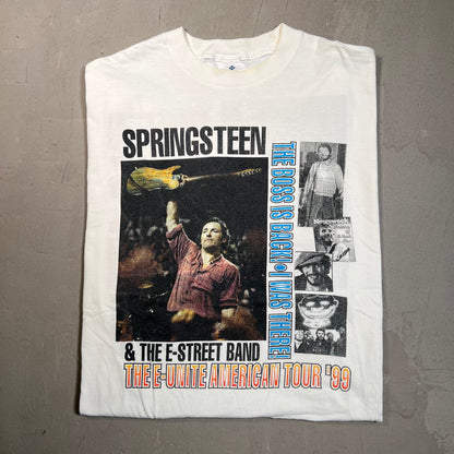 1999 Bruce Springsteen "The Boss is Back" White Tour Tee Size XL USED v19537