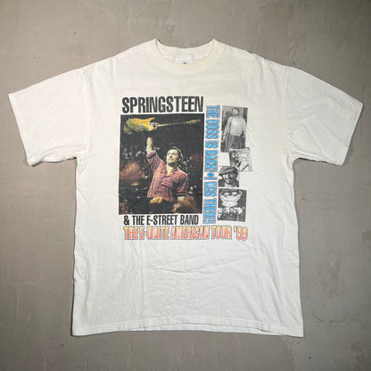 1999 Bruce Springsteen "The Boss is Back" White Tour Tee Size XL USED v19537