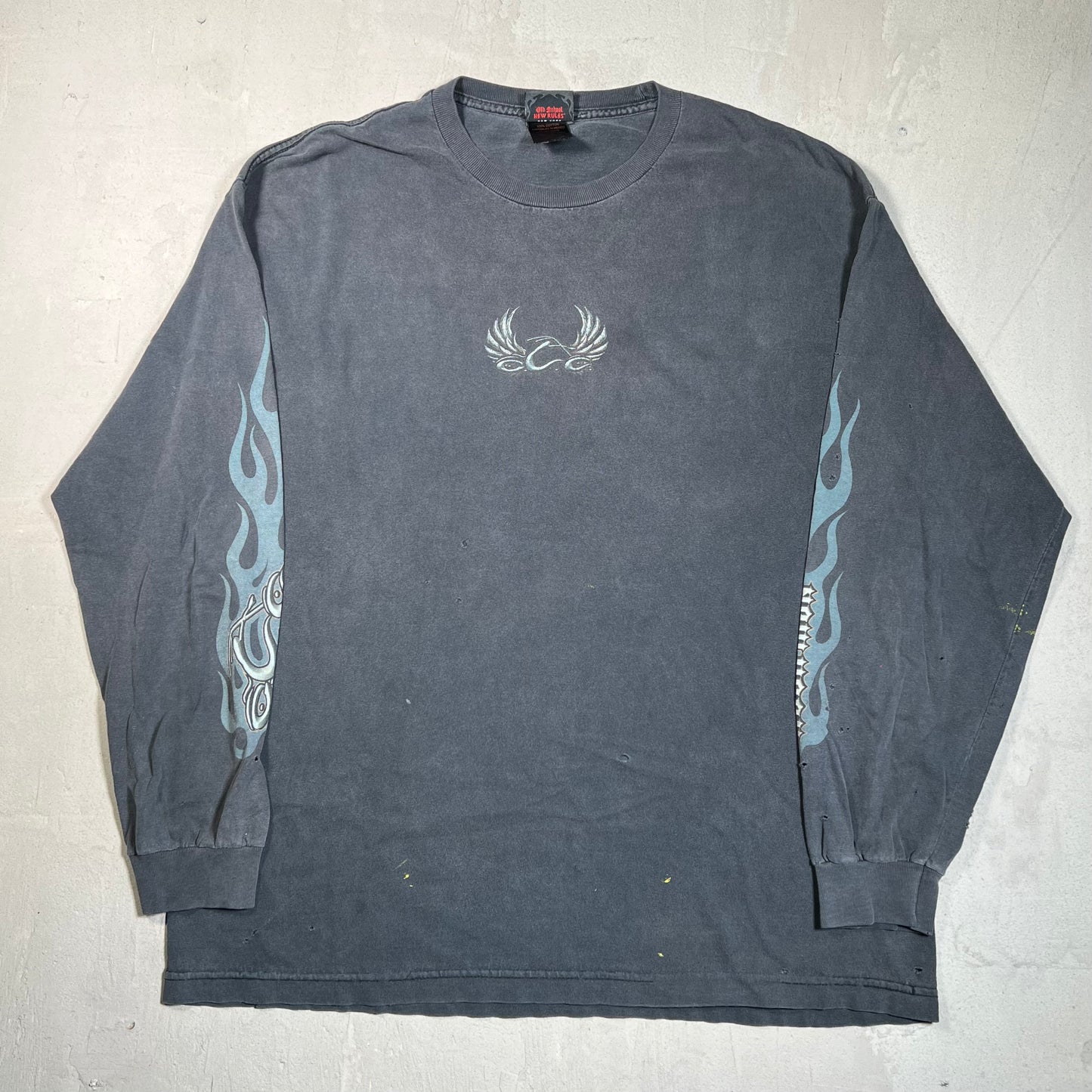 Y2K OCC Choppers Washed Black Longsleeve Size XL USED v19647