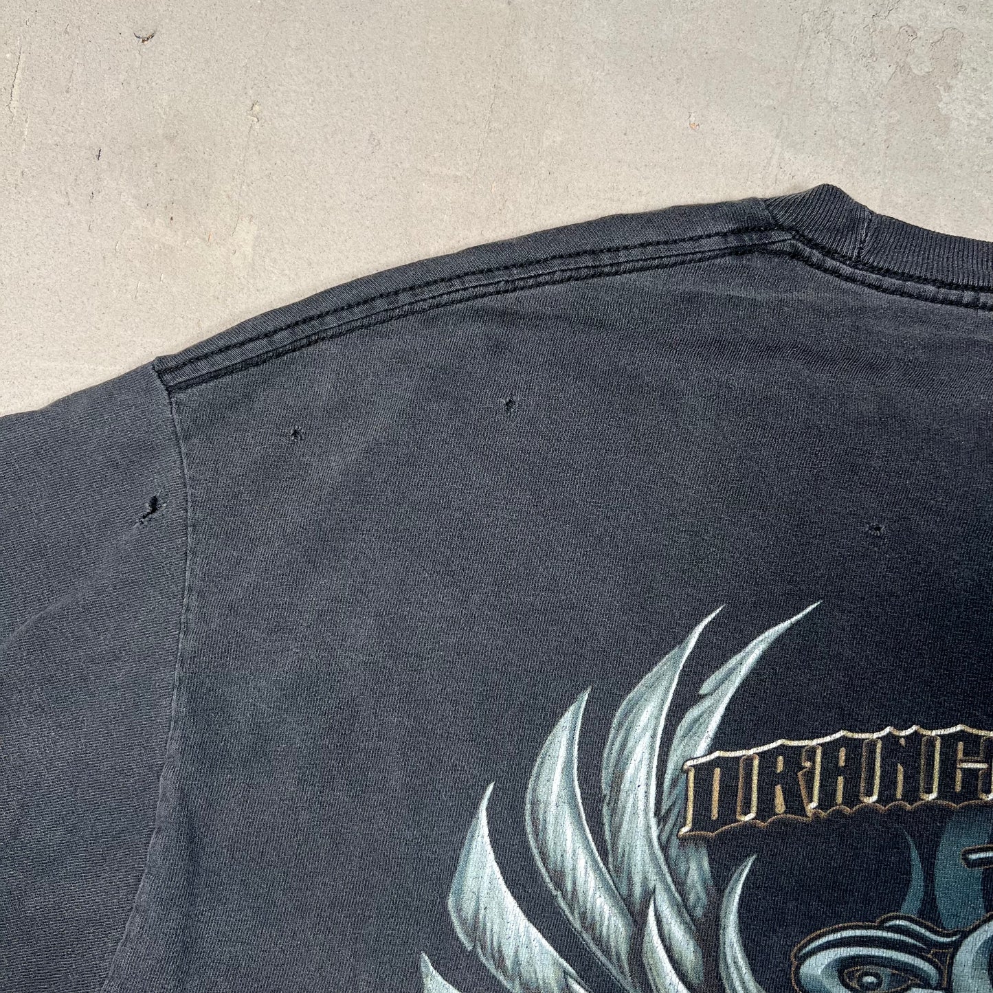 Y2K OCC Choppers Washed Black Longsleeve Size XL USED v19647