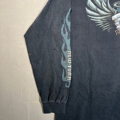 Y2K OCC Choppers Washed Black Longsleeve Size XL USED v19647