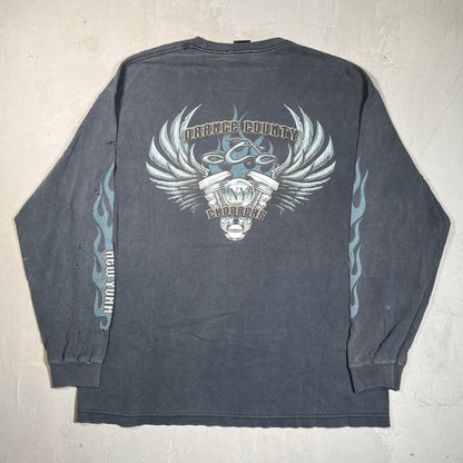 Y2K OCC Choppers Washed Black Longsleeve Size XL USED v19647