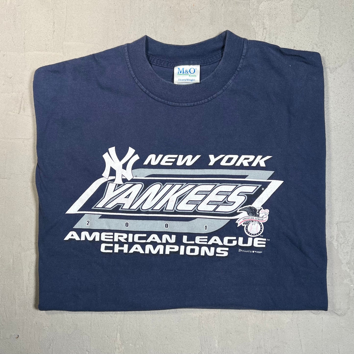 2001 New York Yankees AL Champs Navy Tee Size XL USED v19650